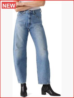 High Rise Cinch Barrel Jeans with Adjustable Fit